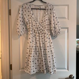Anthropologie white embroidered dress